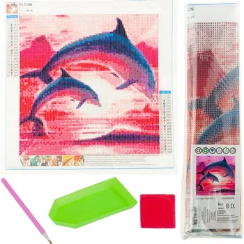 Obraz DIAMANTOVÁ VÝŠIVKA MALOVÁNÍ DIAMANTY 3D delfíni