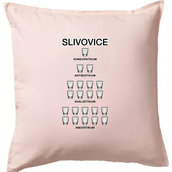 Polštář Slivovice počítání (Hana-creative) - Polštář 50x50 - 50x50 - Včetně výplně ( Světle růžová )