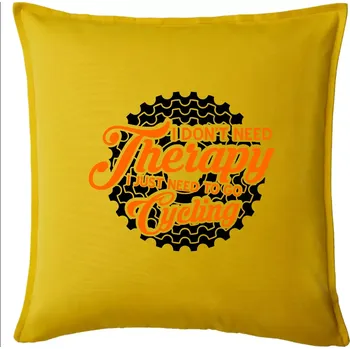 Polštář I don't need therapy cycling - Polštář 50x50 - 50x50 - Pouze potah ( Žlutá )
