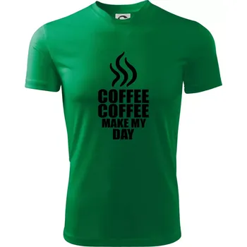 Coffee make my day - Dětské triko sportovní (dresovina) - 158 cm/12 let ( Středně zelená )