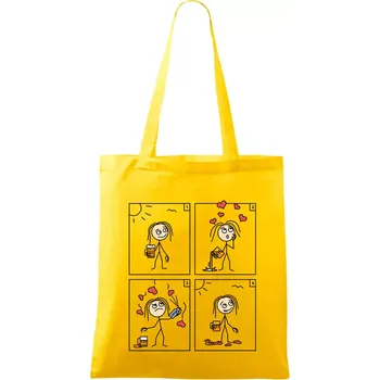 Láska já a pivo (Hana-creative) - Taška bavlněná - 42 x 38 cm ( Žlutá )