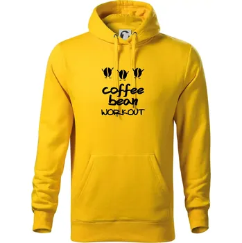 Pánská mikina Coffee bean workout - Mikina pánská Cape s kapucí - 3XL ( Žlutá )