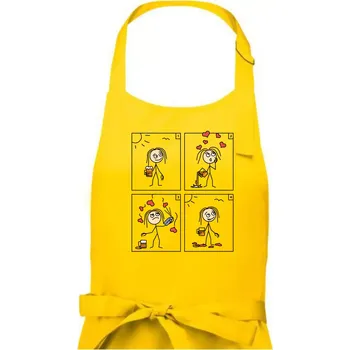 Kuchyňská zástěra Láska já a pivo (Hana-creative) - Dámská zástěra na vaření - Univerzální velikost ( Žlutá )