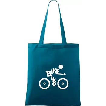 Bike nápis postava - Taška bavlněná - 42 x 38 cm ( Petrolejová )