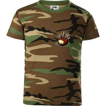 Kaštanový ježeček - prso - Dětské maskáčové triko - 134 cm/8 let ( Hnědý maskáč )