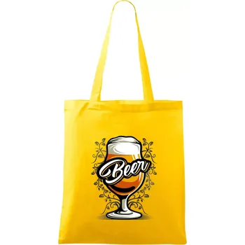 Nákupní taška Beer sklenice s nožkou - Taška bavlněná - 42 x 38 cm ( Žlutá )