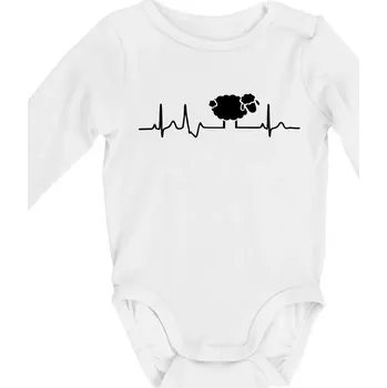 Kojenecké oblečení EKG černá ovečka - Body kojenecké s dlouhým rukávem - Dlouhý r. do 3 měs ( Bílá )
