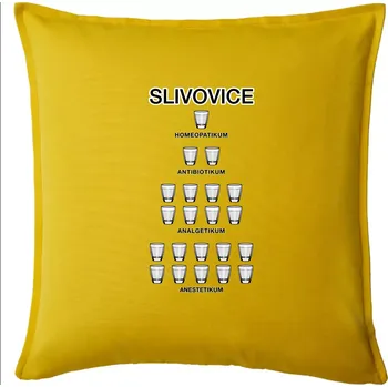 Polštář Slivovice počítání (Hana-creative) - Polštář 50x50 - 50x50 - Pouze potah ( Žlutá )