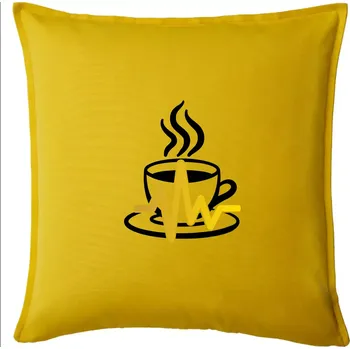 Polštář Káva EKG hrnek - Polštář 50x50 - 50x50 - Pouze potah ( Žlutá )