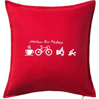 Polštář Plan for today - Polštář 50x50 - 50x50 - Pouze potah ( Červená )