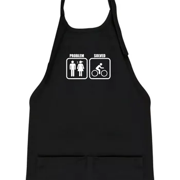 Kuchyňská zástěra Problém - Kolo - Dětská zástěra na vaření - Univerzální velikost ( Černá )