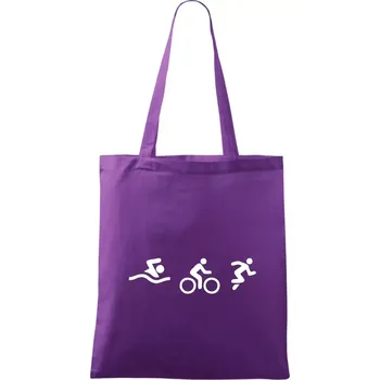 Triathlon postavy - Taška bavlněná - 42 x 38 cm ( Fialová )