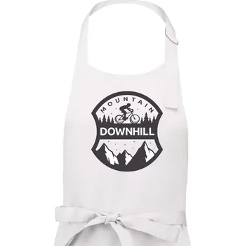 Kuchyňská zástěra MTB downhill erb - Dámská zástěra na vaření - Univerzální velikost ( Bílá )