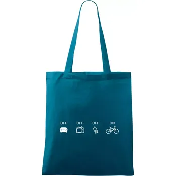 Zapni cyklorežim - Taška bavlněná - 42 x 38 cm ( Petrolejová )