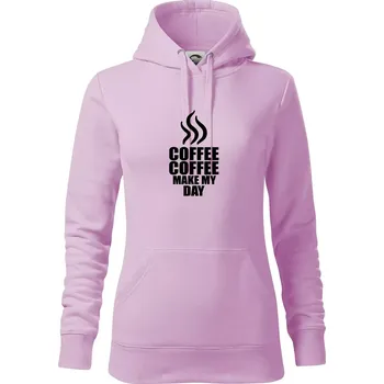 Dámská mikina Coffee make my day - Mikina dámská Cape s kapucí - S ( Orchid )