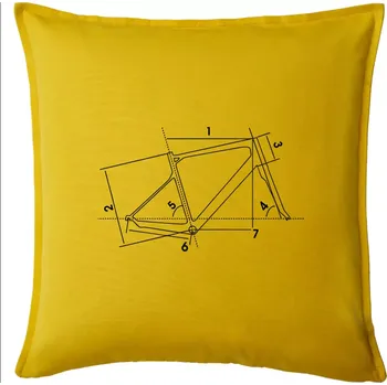 Polštář Cyclo nákres - Polštář 50x50 - 50x50 - Pouze potah ( Žlutá )