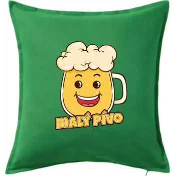 Polštář Malý pívo - Polštář 50x50 - 50x50 - Pouze potah ( Středně zelená )