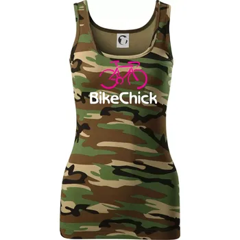 Dámské tričko Bike Chick - Dámské Maskáčové tílko - XL ( Hnědý maskáč )
