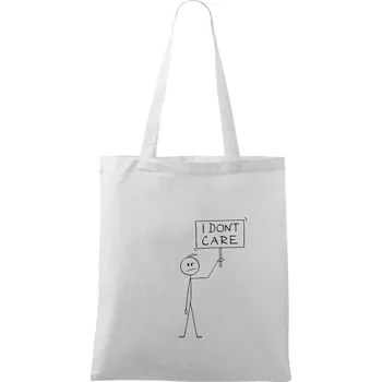 I don't care - postava - Taška bavlněná - 42 x 38 cm ( Bílá )