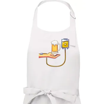 Kuchyňská zástěra Pivo infuze - Pánská zástěra na vaření - Univerzální velikost ( Bílá )