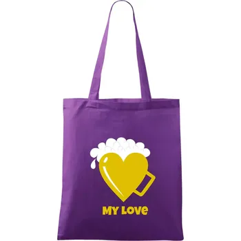 My love - beer (Pecka design) - Taška bavlněná - 42 x 38 cm ( Fialová )