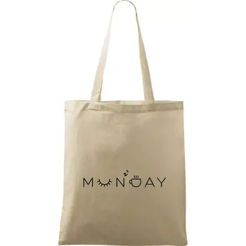 Monday nápis - Taška bavlněná - 42 x 38 cm ( Naturální )