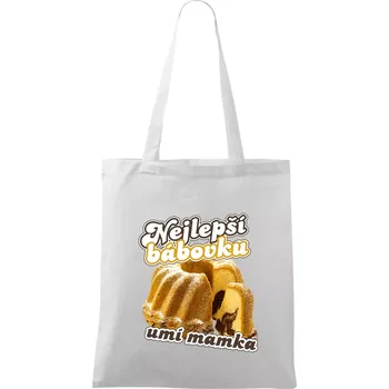 Nákupní taška Nejlepší bábovku umí mamka - Taška bavlněná - 42 x 38 cm ( Bílá )