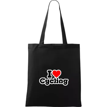 Nákupní taška I love cycling - Taška bavlněná - 42 x 38 cm ( Černá )
