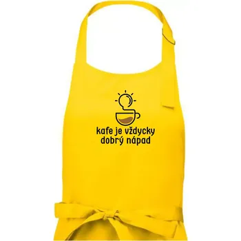 Kuchyňská zástěra Kafe je vždycky dobrý nápad - Pánská zástěra na vaření - Univerzální velikost ( Žlutá )