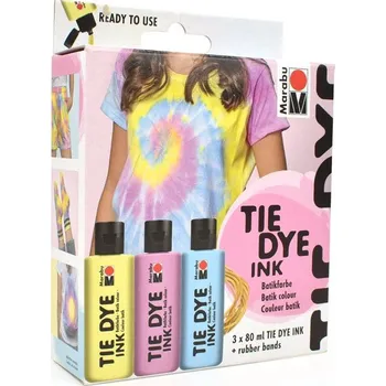 Speciální výtvarná barva Marabu - Marabu batikovací sada, pastelová - 3 x 80 ml