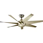 Kichler KLF-LEHR2-54-AS-Stropní ventilátor LEHR pr. 137 cm IP44+dálkové ovládání