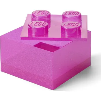 Stavebnice LEGO LEGO Úložný box 4 s víkem - třpytivá růžová