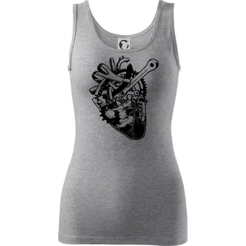 Cyklistovo srdce - Dámské tílko - XS ( Tmavě šedý melír )
