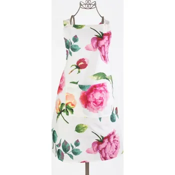 Kuchyňská zástěra Podpěrová s.r.o. Zástěra bavlněná PIVOŇKY Barva: Růžová, Velikost: Zástěra pro dospělé (82x76 cm)