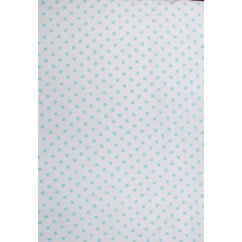 Bavlněná česká látka šíře 150cm - sv. tyrkysový puntík 7mm na bílé (50cm)