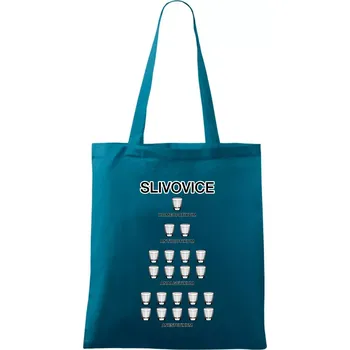 Nákupní taška Slivovice počítání (Hana-creative) - Taška bavlněná - 42 x 38 cm ( Petrolejová )