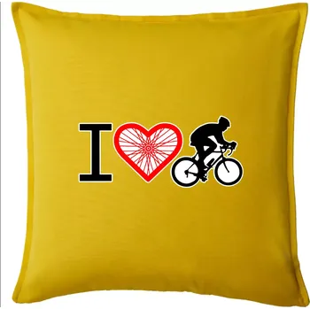Polštář I love cycles výplet - Polštář 50x50 - 50x50 - Pouze potah ( Žlutá )