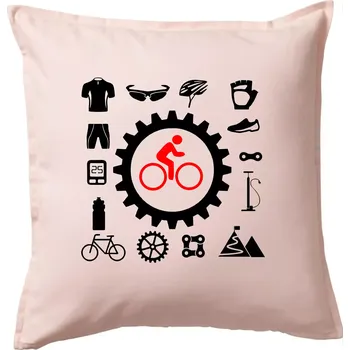 Polštář Vše pro cyklistiku - Polštář 50x50 - 50x50 - Pouze potah ( Světle růžová )