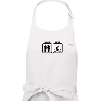 Kuchyňská zástěra Problém - Kolo - Pánská zástěra na vaření - Univerzální velikost ( Bílá )