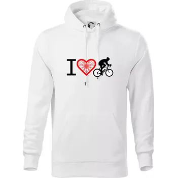 Pánská mikina I love cycles výplet - Mikina pánská Cape s kapucí - 5XL ( Bílá )