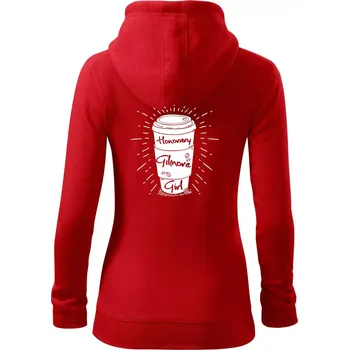 Dámská mikina Honorary Gilmore Girl - Dámská mikina trendy zipper s kapucí - S ( Červená )