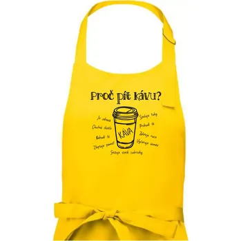 Kuchyňská zástěra Benefity kávy - Pánská zástěra na vaření - Univerzální velikost ( Žlutá )