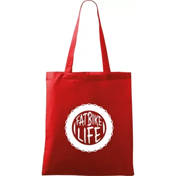 Nákupní taška Fatbike life - Taška bavlněná - 42 x 38 cm ( Červená )