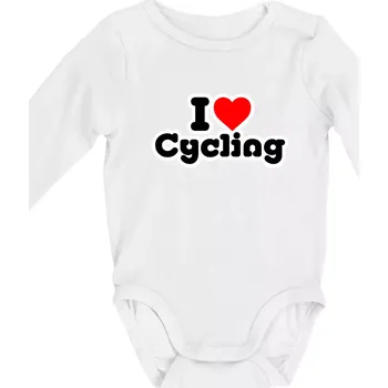 Kojenecké oblečení I love cycling - Body kojenecké s dlouhým rukávem - Dlouhý r. do 3 měs ( Bílá )