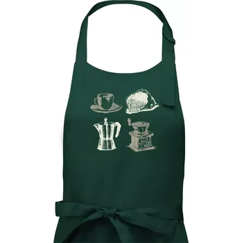 Kuchyňská zástěra Starpugs coffee - Dámská zástěra na vaření - Univerzální velikost ( Lahvově zelená )