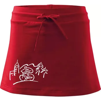 Dámská sukně Cyklista na výletě - Sportovní sukně - two in one - M ( Červená )