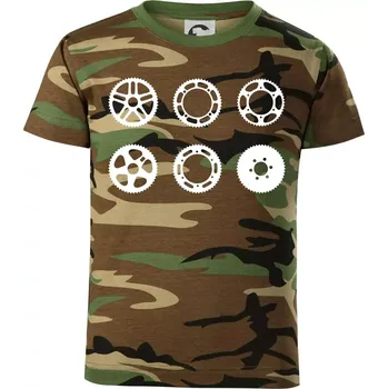 Cyklo Převodníky - Dětské maskáčové triko - 146 cm/10 let ( Hnědý maskáč )