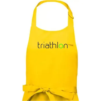 Kuchyňská zástěra Triathlon nápis - Pánská zástěra na vaření - Univerzální velikost ( Žlutá )