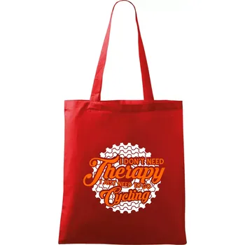 Nákupní taška I don't need therapy cycling - Taška bavlněná - 42 x 38 cm ( Červená )