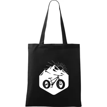 Nákupní taška Fatbike hory - Taška bavlněná - 42 x 38 cm ( Černá )